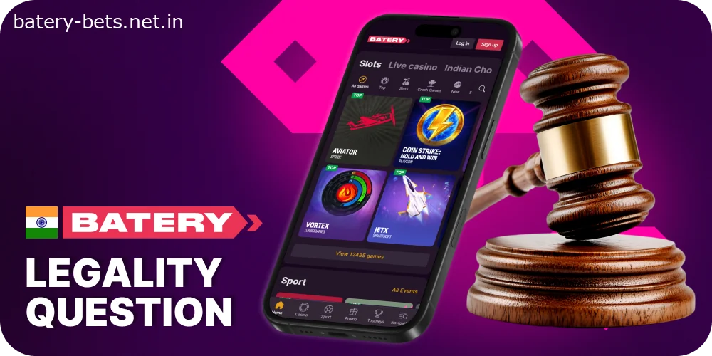 Legality for playing and betting at Batery India